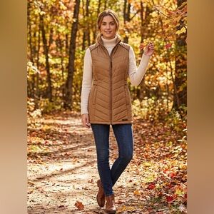 G.H. Bass & Co. NWT Tobacco Quilted Diamond Stitching Sleeveless Vest Medium